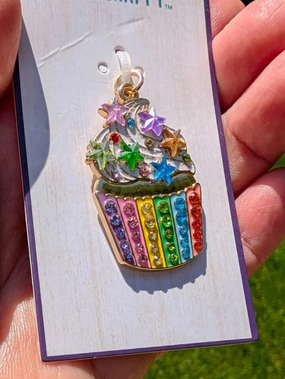 Hello Happy Cupcake Pendant Charm - NWT